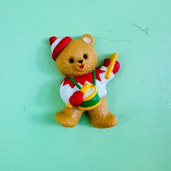 Vintage Christmas Fridge Magnets Set of Three Xmas Teddy Bear Kitten Magnets - Picture 4 of 5